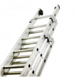Cheap Stationery Supply of Push Up Aluminium Ladder 3 Section 8 Rungs (Fitted with wall runner wheels) 328665 SBY13098 Office Statationery