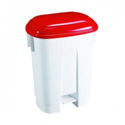 Cheap Stationery Supply of Derby Plastic Pedal Bin 60 Litre White/Red (Dimensions: W500 x D360 x H680mm) 348012 SBY14759 Office Statationery
