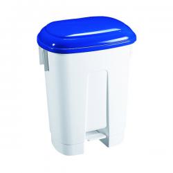 Cheap Stationery Supply of Derby Plastic Pedal Bin 60 Litre White/Blue 348013 SBY14760 Office Statationery