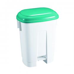 Cheap Stationery Supply of Derby Plastic Pedal Bin 60 Litre White/Green 348015 SBY14762 Office Statationery