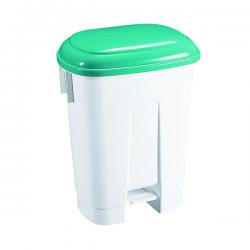 Cheap Stationery Supply of Derby Plastic Pedal Bin 30 Litre White/Green 348024 SBY14767 Office Statationery