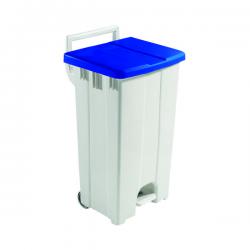 Cheap Stationery Supply of Grey 90 Litre Plastic Pedal Bin with Blue Lid 357003 SBY16300 Office Statationery