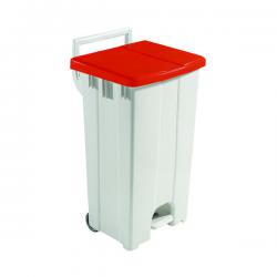 Cheap Stationery Supply of Grey 90 Litre Plastic Pedal Bin with Red Lid 357004 SBY16301 Office Statationery