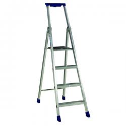 Cheap Stationery Supply of 4 Ribbed Tread Platform Step Ladder Aluminium 358754 SBY16897 Office Statationery