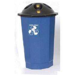Cheap Stationery Supply of Black and Blue General Waste Bin Closed Flap 361043 Office Statationery