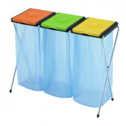 Cheap Stationery Supply of VFM Orange/Green/Yellow 3-Compartment Recycling Sack Holder 60 Litres 370574 SBY18503 Office Statationery