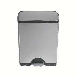 Cheap Stationery Supply of Silver Deluxe Rectangular 50 Litre Pedal Bin 374816 Office Statationery