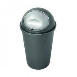 Cheap Stationery Supply of Casa Bullet Bin Roll Top Plastic 50 Litres Silver 374963 SBY20756 Office Statationery