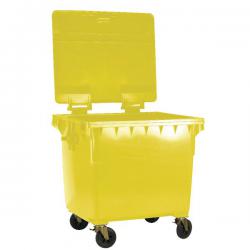 Cheap Stationery Supply of Wheelie Bin With Flat Lid 1100 Litre Yellow 377397 SBY22002 Office Statationery