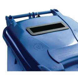 Cheap Stationery Supply of Blue Confidential Waste Wheelie Bin 120 Litre With Slot and Lid Lock 377884 Office Statationery