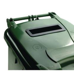 Cheap Stationery Supply of Green Confidential Waste Wheelie Bin 120 Litre With Slot and Lid Lock 377914 Office Statationery