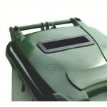 Green Confidential Waste Wheelie Bin 140 Litre With Slot and Lid Lock 377915