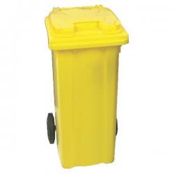 Cheap Stationery Supply of Yellow Clinical Waste 2 Wheel Refuse Container 240 Litres 377919 SBY22240 Office Statationery