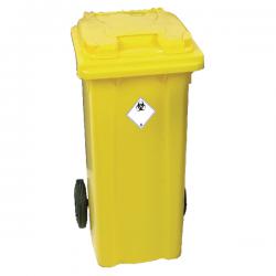 Cheap Stationery Supply of Yellow Clinical Waste 2 Wheel Refuse Container 360 Litre 377920 SBY22241 Office Statationery