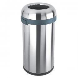 Cheap Stationery Supply of Open Top Bullet Bin 60 Litre Silver 380856 SBY23451 Office Statationery
