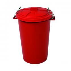 Cheap Stationery Supply of Light Duty Dustbin With Lid 90 Litre Red 382067 SBY24222 Office Statationery