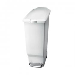 Cheap Stationery Supply of Slim Plastic Pedal Bin 40L White 382649 SBY24580 Office Statationery