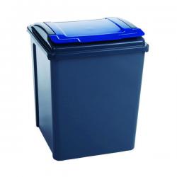 Cheap Stationery Supply of VFM Recycling Bin with Lid 50 Litre Blue 384290 SBY28525 Office Statationery