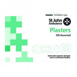 Cheap Stationery Supply of St John Ambulance Fabric Plasters Assorted Sizes (Pack of 100) F94026 SJA75485 Office Statationery