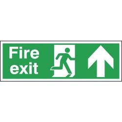 Cheap Stationery Supply of Safety Sign Fire Exit Running Man Arrow Up 150x450mm PVC FX04711R SR11130 Office Statationery