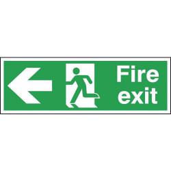 Cheap Stationery Supply of Safety Sign Fire Exit Running Man Arrow Left 150x450mm PVC FX04311R SR11133 Office Statationery