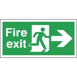 Cheap Stationery Supply of Safety Sign Fire Exit Running Man Arrow Right 150x450mm PVC FX04411R SR11134 Office Statationery