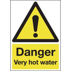 Cheap Stationery Supply of Safety Sign Danger Very Hot Water 75x50mm PVC HA17343R SR11194 Office Statationery