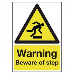Cheap Stationery Supply of Safety Sign Warning Beware of Step A5 PVC HA21451R SR11198 Office Statationery
