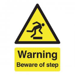 Cheap Stationery Supply of Safety Sign Warning Beware of Step A5 Self-Adhesive HA21451S SR11199 Office Statationery