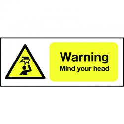 Cheap Stationery Supply of Safety Sign Warning Mind Your Head A5 PVC HA25551R SR11200 Office Statationery