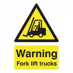 Cheap Stationery Supply of Safety Sign Warning Fork Lift Trucks A5 PVC HA23851R SR11203 Office Statationery