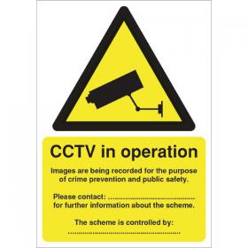 Warning Sign Data Protection Act Compliant PVC Sign A5 DPACCTVR