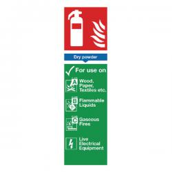 Cheap Stationery Supply of Safety Sign Fire Extinguisher Dry Powder 300x100mm PVC FR02625R SR71135 Office Statationery