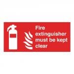 Safety Sign Fire Extinguisher Must Be Kept Clear 100x200mm Self-Adhesive F79A/S