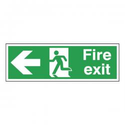 Cheap Stationery Supply of Safety Sign Fire Exit Running Man Arrow Left 150x450mm Self-Adhesive E97A/S SR71176 Office Statationery