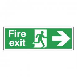 Cheap Stationery Supply of Safety Sign Fire Exit Running Man Arrow Right 150x450mm Self-Adhesive E99A/S SR71180 Office Statationery