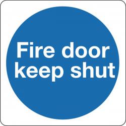 Cheap Stationery Supply of Safety Sign Fire Door Keep Shut 100x100mm Self-Adhesive (Pack of 5) KM14AS SR71242 Office Statationery
