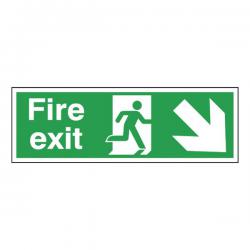 Cheap Stationery Supply of Safety Sign Fire Exit Running Man Arrow Down/Right 150x450mm Self-Adhesive E99S/S SR71721 Office Statationery