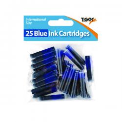Cheap Stationery Supply of 300 x Tiger Blue Ink Cartridges (These blue ink cartridges are international size) 301090 TGR01090 Office Statationery