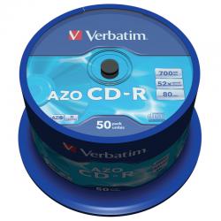 Cheap Stationery Supply of Verbatim CD-R AZO Crystal Spindle 700MB (Pack of 50) 43343 VM43343 Office Statationery